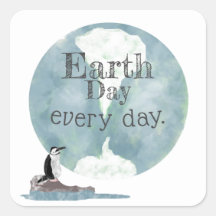 Earth Day Jeden Tag Pinguin Globe