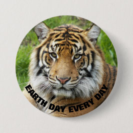 Earth Day Jeden Tag Sumatran Tiger Foto Button