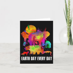 Earth Day Jeden Tag Wasserfarbene Tiere Liebhaber Karte