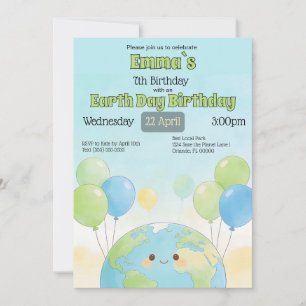 Earth Day Kindergeburtstag Einladung