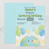 Earth Day Kindergeburtstag Einladung (Vorne/Hinten)