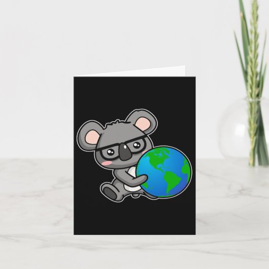 Earth Day Koala Bären Geschenkdesign Karte (Vorderseite)