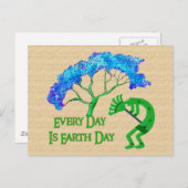 Earth Day Kokopelli Postkarte (Vorne/Hinten)
