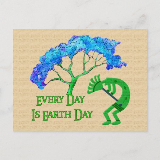 Earth Day Kokopelli Postkarte (Vorderseite)