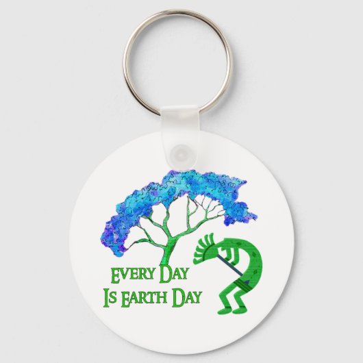 Earth Day Kokopelli Schlüsselanhänger (Vorderseite)