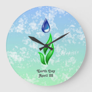 Earth Day Large Clock Große Wanduhr