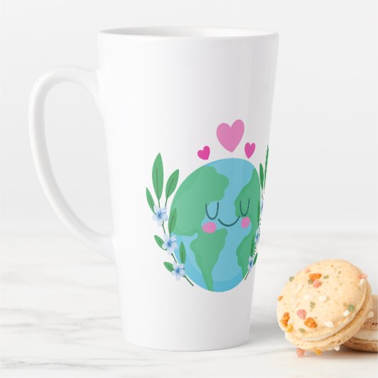 Earth Day Liebe Earth Lächeln Milchtasse (Beispiel)