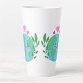 Earth Day Liebe Earth Lächeln Milchtasse (Vorderseite)