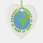 Earth Day Liebe Schützen Achtung von benutzerdefin Keramik Ornament (Rechts)
