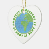 Earth Day Liebe Schützen Achtung von benutzerdefin Keramik Ornament (Links)
