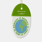 Earth Day Liebe Schützen Achtung von benutzerdefin Keramikornament (Rechts)