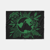 Earth Day Live Green Peace Fleecedecke (Vorderseite (Horizontal))