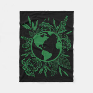 Earth Day Live Green Peace Fleecedecke