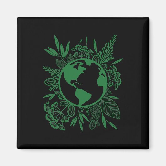 Earth Day Live Green Peace Magnet (Vorne)