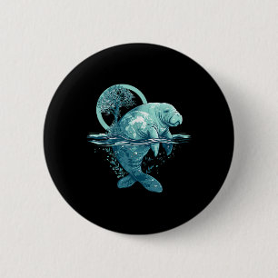 Earth Day Manatee Earth Day Manatee Artwork Button