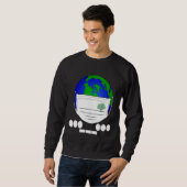 Earth Day Morse S.O.S Code Planet Face Mask Plant  Sweatshirt (Vorne ganz)