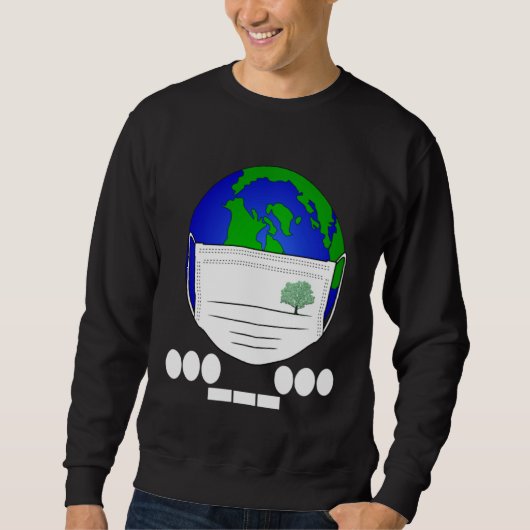 Earth Day Morse S.O.S Code Planet Face Mask Plant  Sweatshirt (Vorderseite)