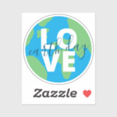 Earth Day Niedlich Blue Green Statement Planet Gra Aufkleber (Blatt)