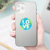 Earth Day Niedlich Blue Green Statement Planet Gra Aufkleber (Telefon)