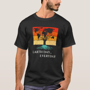 Earth Day Niedlich World Map Tree Pro Environment T-Shirt