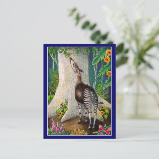 Earth Day Okapi Rainforest Postkarte (Stehend Vorderseite)
