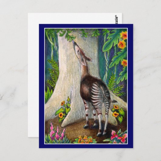 Earth Day Okapi Rainforest Postkarte (Vorne/Hinten)