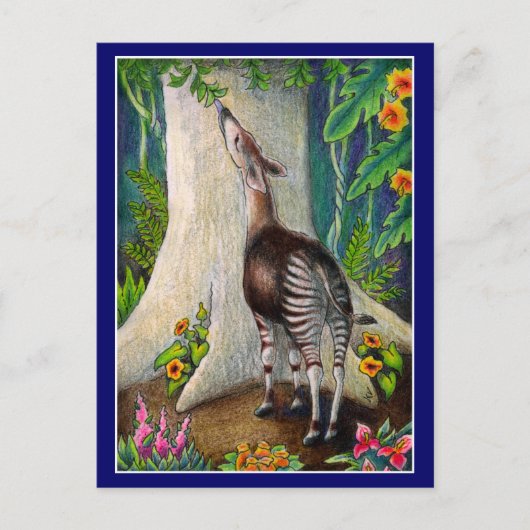 Earth Day Okapi Rainforest Postkarte (Vorderseite)