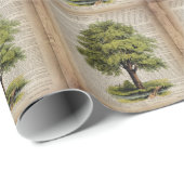Earth Day ÖKO dictionary druckt Vintage Eichenbaum Geschenkpapier (Rolleneckpunkt)