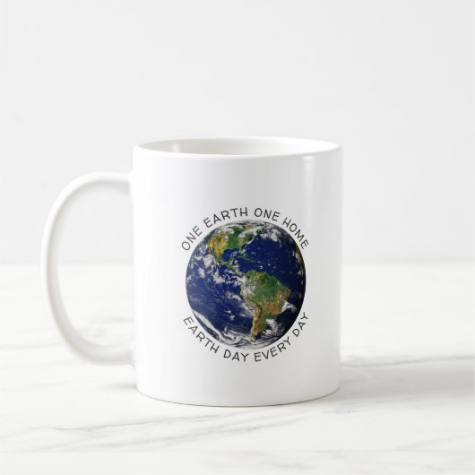 Earth Day One Earth One Zuhause Globe World Custom Kaffeetasse (Links)