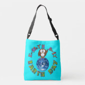 Earth Day Owl Crossbody Bag Tragetaschen Mit Langen Trägern (Rückseite)