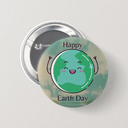 Earth Day Party Button (Vorne & Hinten)