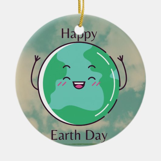 Earth Day Party Keramik Ornament (Vorne)