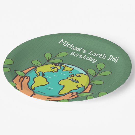 Earth Day Party Pappteller (Schrägansicht)