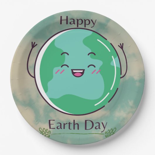 Earth Day Party Pappteller (Vorderseite)