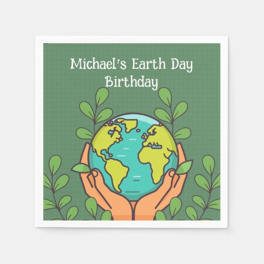 Earth Day Party Serviette (Vorderseite)