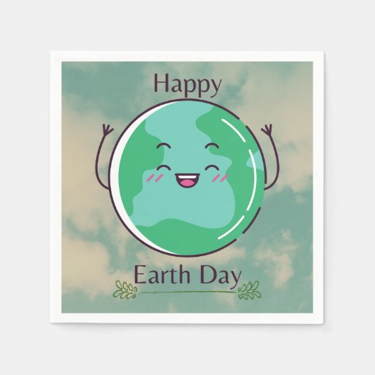 Earth Day Party Serviette (Vorderseite)