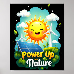 Earth Day-Party Vintage Erneuerbare Energie Solar Poster