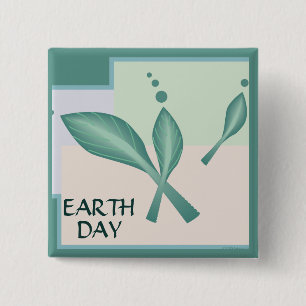 Earth Day Pastel Öko Verlasse Grüne Fantasie 3D Ar Button