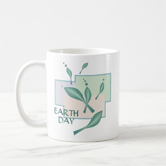 Earth Day Pastel Öko Verlasse Grüne Fantasie 3D Ar Kaffeetasse (Links)