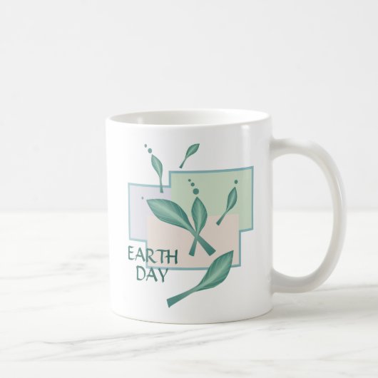 Earth Day Pastel Öko Verlasse Grüne Fantasie 3D Ar Kaffeetasse (Rechts)