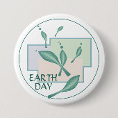 Earth Day Pastellfarben Bäume Öko Fantasie verlass Button (Vorderseite)