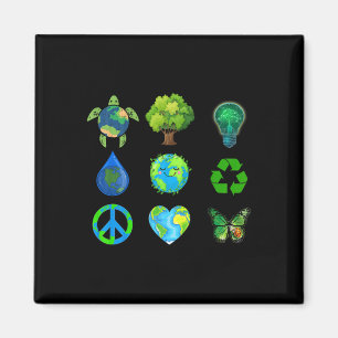 Earth Day Peace Go Pflanze Rette Wasserretter Magnet