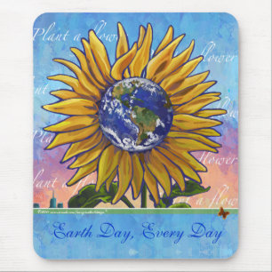 Earth Day, Pflanze eine Blume Mousepad