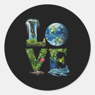 Earth Day Planet Jahrestag Erde Tag Wo Runder Aufkleber