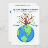Earth Day Promoe Rett Liebe Globe Planet Tree Einladung (Vorne/Hinten)