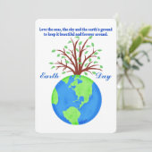 Earth Day Promoe Rett Liebe Globe Planet Tree Einladung (Stehend Vorderseite)