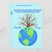 Earth Day Promoe Rett Liebe Globe Planet Tree Einladung (Vorne/Hinten)
