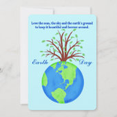 Earth Day Promoe Rett Liebe Globe Planet Tree Einladung (Vorderseite)