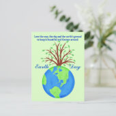 Earth Day Promoe Rett Liebe Globe Planet Tree Gree Postkarte (Stehend Vorderseite)
