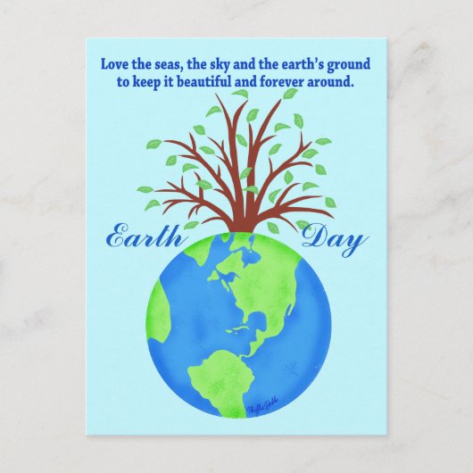 Earth Day Promoting Gerettet Liebe Globe Planet Tr Postkarte (Vorderseite)